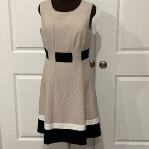 Calvin Klein Beige and Black Dress